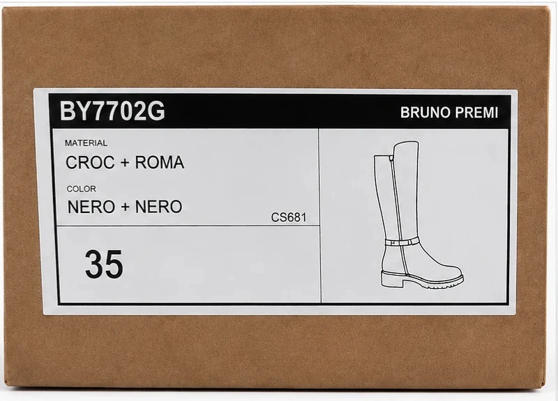 Botas altas Bruno Premi nuevas de cuero negro – Efecto cocodrilo – Talla 35 – photo 7